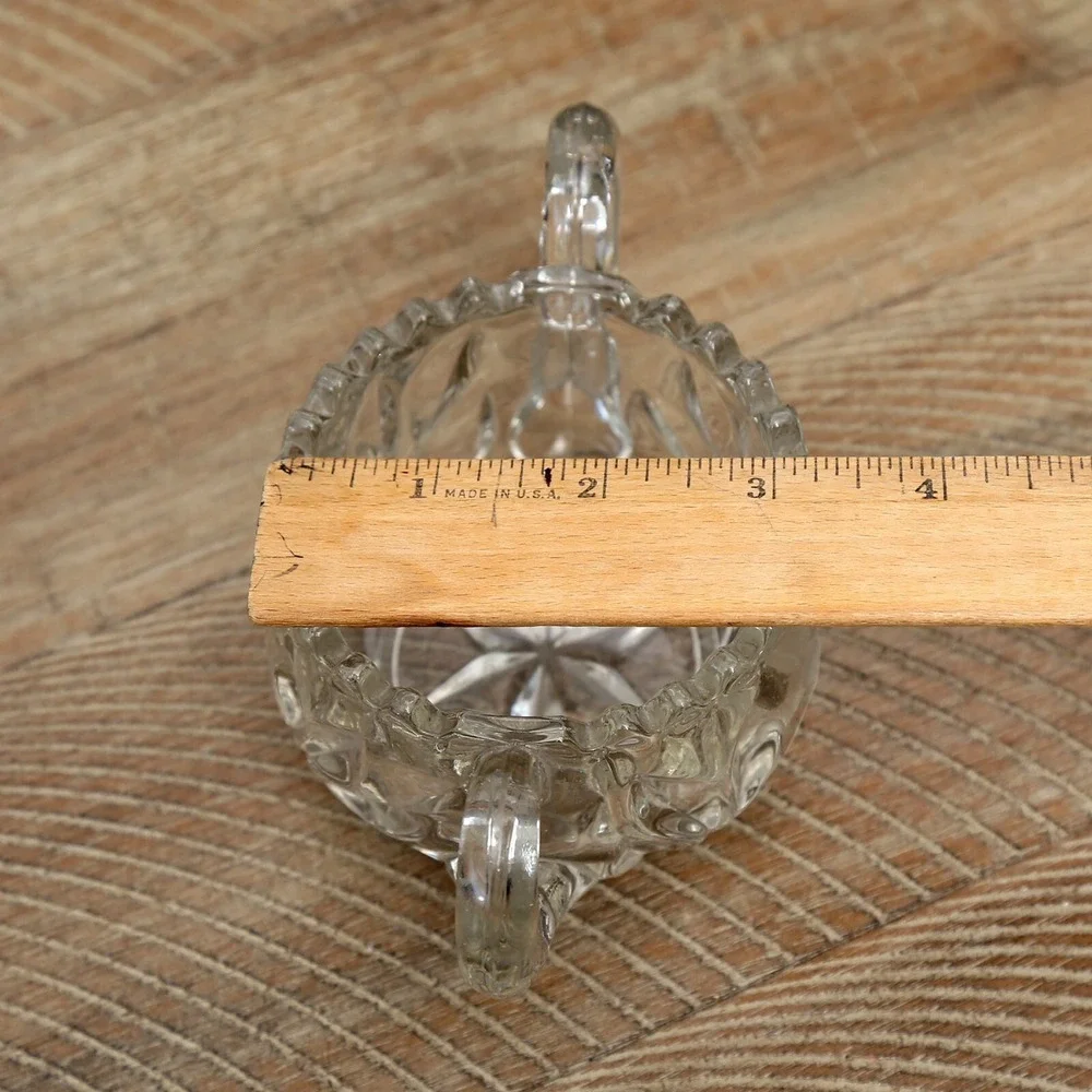 Vintage‎ Lancaster Etched Sugar and Creamer Set